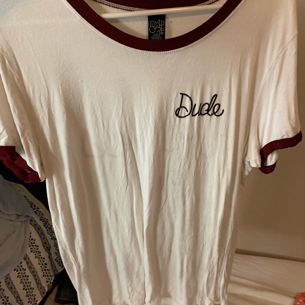Dude (Good Vibes Only) shirt from Zumie’s size L